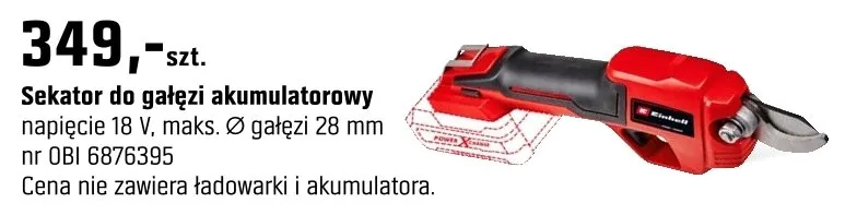 Sekator do gałęzi akumulatorowy promocja w OBI