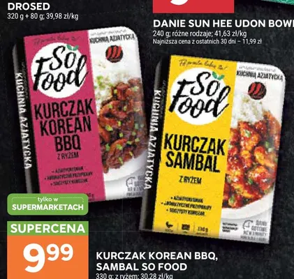 Kurczak Korean BBQ z ryżem So Food promocja w Stokrotka