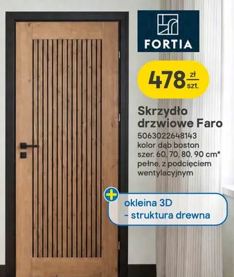 Skrzydło drzwiowe Fortia Faro promocja w Castorama