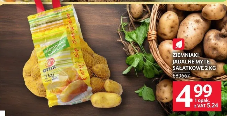 Ziemniaki jadalne myte sałatkowe 2 kg promocja w Selgros