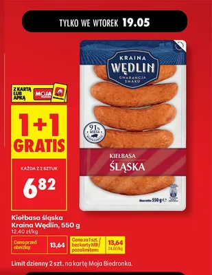 Kiełbasa śląska Kraina Wędlin promocja w Biedronka