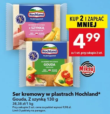 Ser kremowy w plastrach Gouda promocja w LEWIATAN