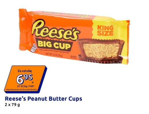 Reese's Peanut Butter Cups Big Cup King Size promocja w Action