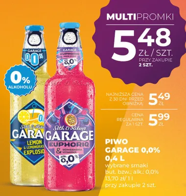Piwo Garage 0,0% promocja w Duży Ben