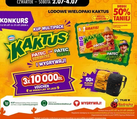 Lody wielopak Kaktus Patec Jungle promocja w Biedronka