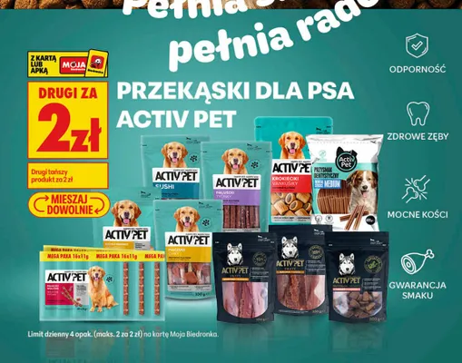 Przekąska dla psa pałeczki Activ Pet Mega Paka promocja w Biedronka
