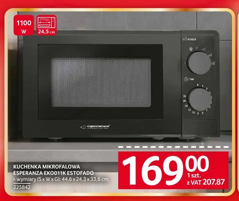 Kuchenka mikrofalowa Esperanza EKO011K Estofado promocja w Selgros