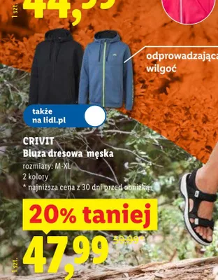 Bluza dresowa męska CRIVIT promocja w Lidl