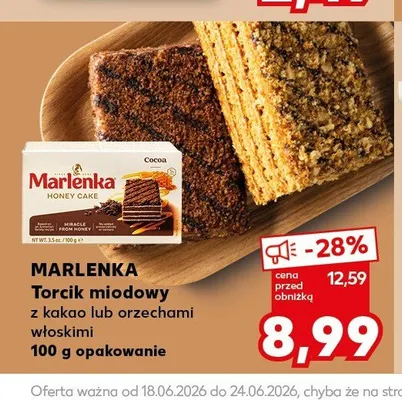 Torcik miodowy z orzechami włoskimi Marlenka promocja w Kaufland