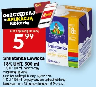 Śmietanka UHT 18% promocja w Twój Market