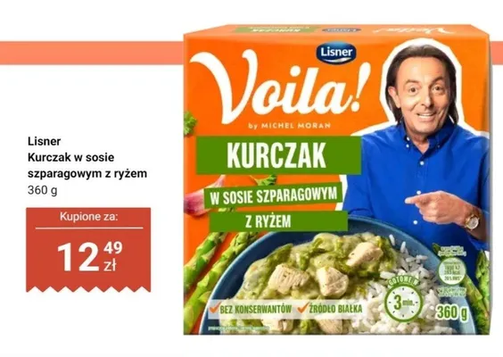 Danie gotowe kurczak w sosie szparagowym z ryżem Lisner Voila! promocja w Dino