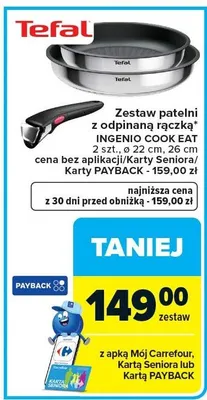 Zestaw patelni z odpinana rączką Ingenio Cook Eat promocja w Carrefour