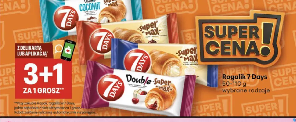 Rogalik 7 Days promocja w Delikatesy Centrum