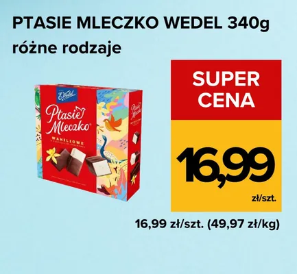 Ptasie Mleczko Wedel Waniliowe promocja w Supeco