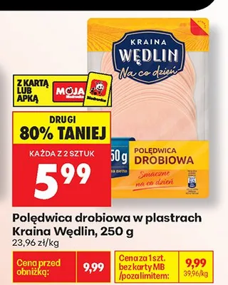 Polędwica drobiowa w plastrach Kraina Wędlin promocja w Biedronka