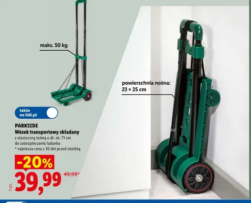Wózek transportowy składany Parkside promocja w Lidl
