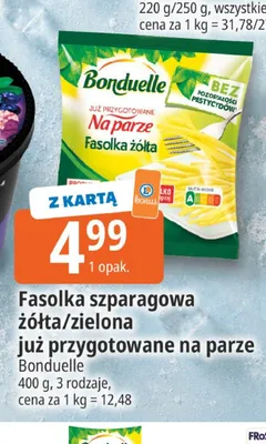 Fasolka szparagowa żółta już przygotowana na parze Bonduelle promocja w Leclerc