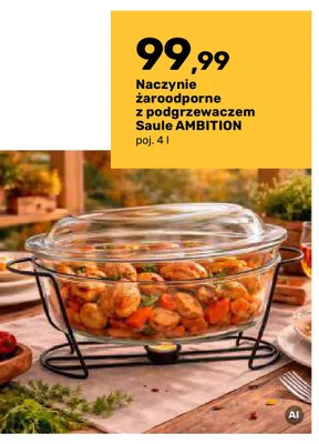 Naczynie żaroodporne z podgrzewaczem Saule Ambition poj. 4 l promocja w Bricomarche