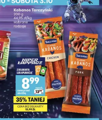 Kabanos Tarczyński Classic chicken promocja w Delikatesy Centrum