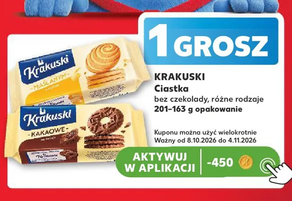 Ciastka bez czekolady Krakuski promocja w Kaufland
