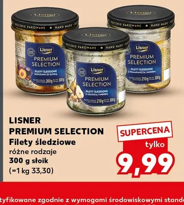 Filety śledziowe z pomarańczą i miodem Lisner Premium Selection promocja w Kaufland