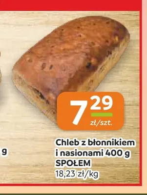 Chleb z błonnikiem i nasionami 400 g Społem promocja w Społem Częstochowa