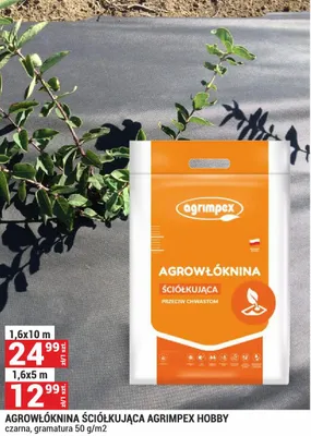 Agrowłóknina ściółkująca Agrimpex Hobby czarna 1,6x5m promocja w Merkury Market