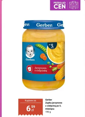 Zupka jarzynowa z cielęciną po 5. miesiącu Gerber promocja w Biedronka