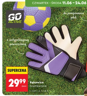 Rękawice bramkarskie Go Active promocja w Biedronka