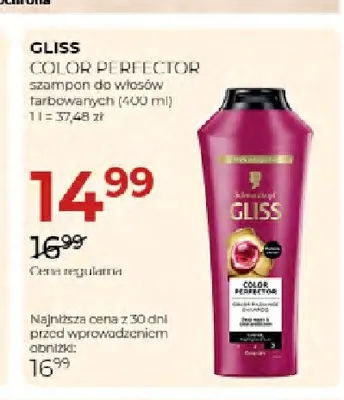 Szampon do włosów farbowanych Color Perfector Gliss promocja w Drogerie Jawa
