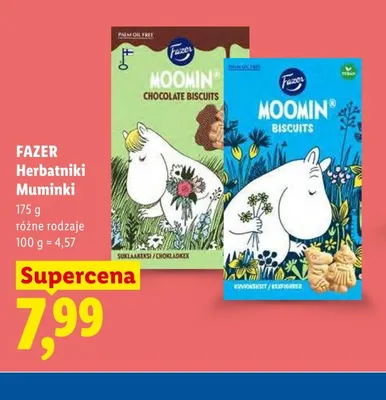 Herbatniki Chocolate Biscuits Muminki Fazer promocja w Lidl