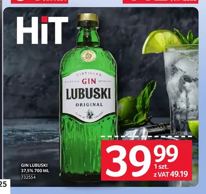Gin Lubuski 37,5% promocja w Selgros
