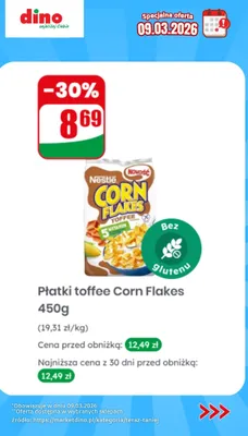 Płatki toffee Corn Flakes promocja w Dino