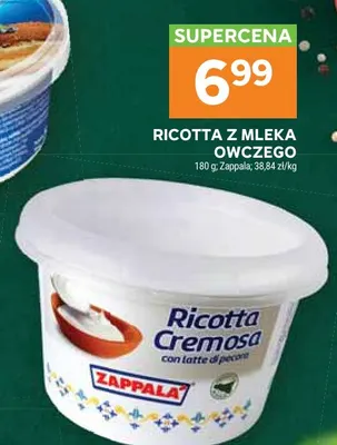 Ricotta z mleka owczego Zappala promocja w Stokrotka