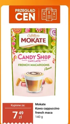 Kawa cappuccino Mokate Caffetteria Candy Shop French Macaroons promocja w Dino