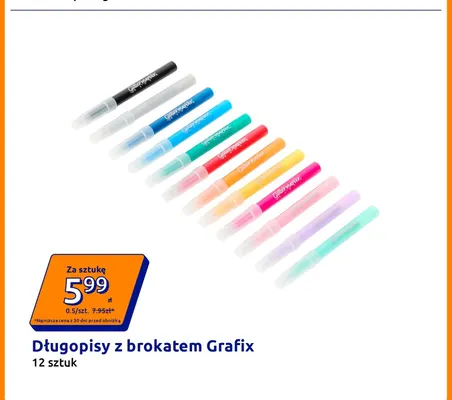 Długopisy z brokatem Grafix promocja w Action