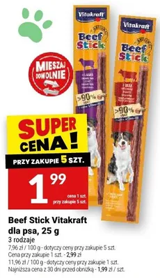 Beef Stick Vitakraft dla psa promocja w Twój Market
