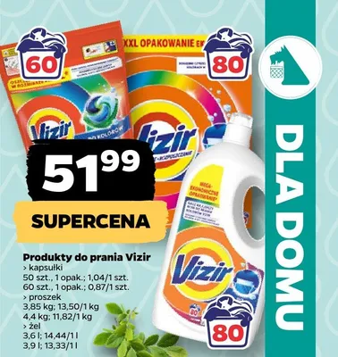 Proszek do prania kapsułki, różne rodzaje Vizir promocja w Netto