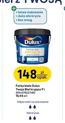 Farba biała Dulux Twoja Biel Kryjąca promocja w Castorama