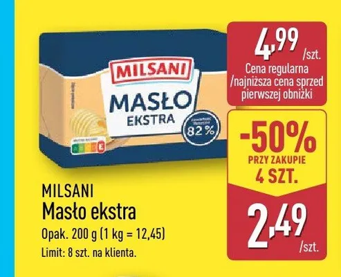 Masło ekstra Milsani promocja w Aldi