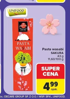 Pasta wasabi Sakura promocja w Carrefour