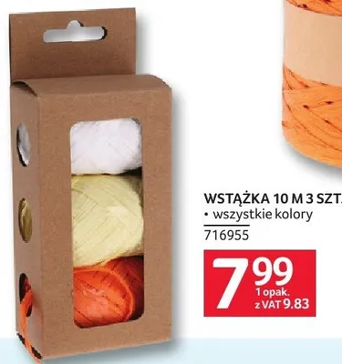 Wstążka 10 m 3 szt. wszystkie kolory promocja w Selgros