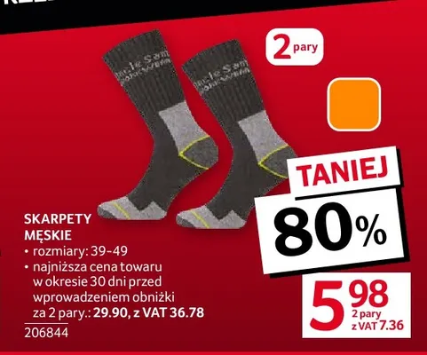 Skarpety męskie 2-pak Uncle Sam promocja w Selgros