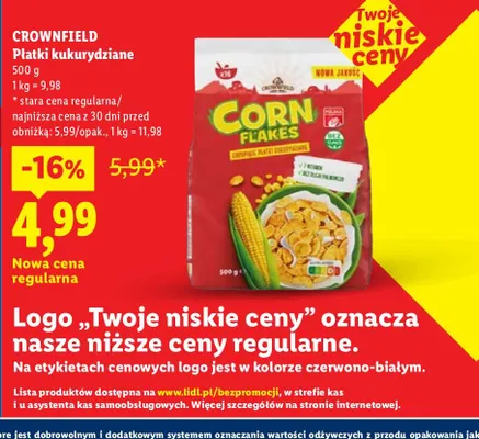 Płatki kukurydziane promocja w Lidl