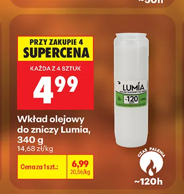 Wkład olejowy do zniczy Lumía promocja w Biedronka