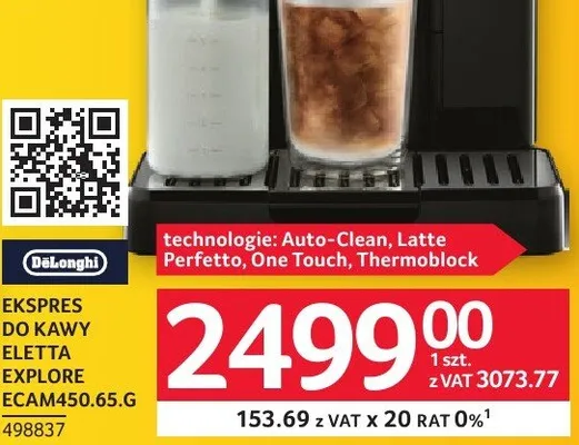 Ekspres do kawy DeLonghi Eletta Explore ECAM450.65.G promocja w Selgros