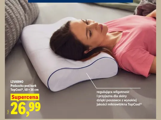 Poduszka pod kark LIVARNO TopCool promocja w Lidl