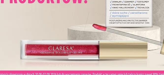 Błyszczyk do ust Claresa Glass of Water Lip Gloss promocja w Hebe