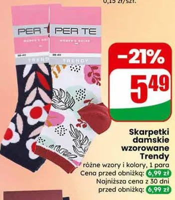 Skarpetki damskie wzorowane Trendy  promocja w Dino