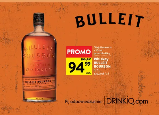 Whiskey Bulleit Bourbon promocja w Intermarche
